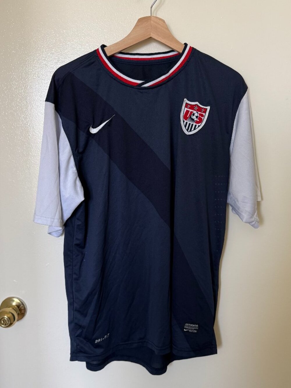 Nike x USA National Soccer Team Away Navy Blue Dri-Fit Jersey Shirt L